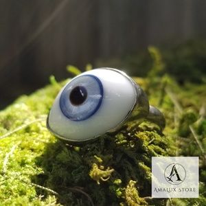 Realistic Blue Evil Eye Ring